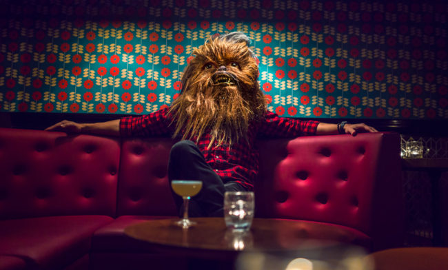 Photograph by Mako Miyamoto. Wookie sitting in the VIP area at a club in London